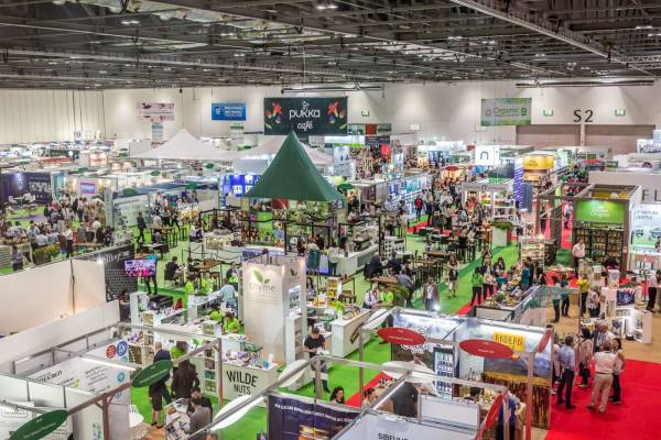 branding and furniture inside an exhibition venue