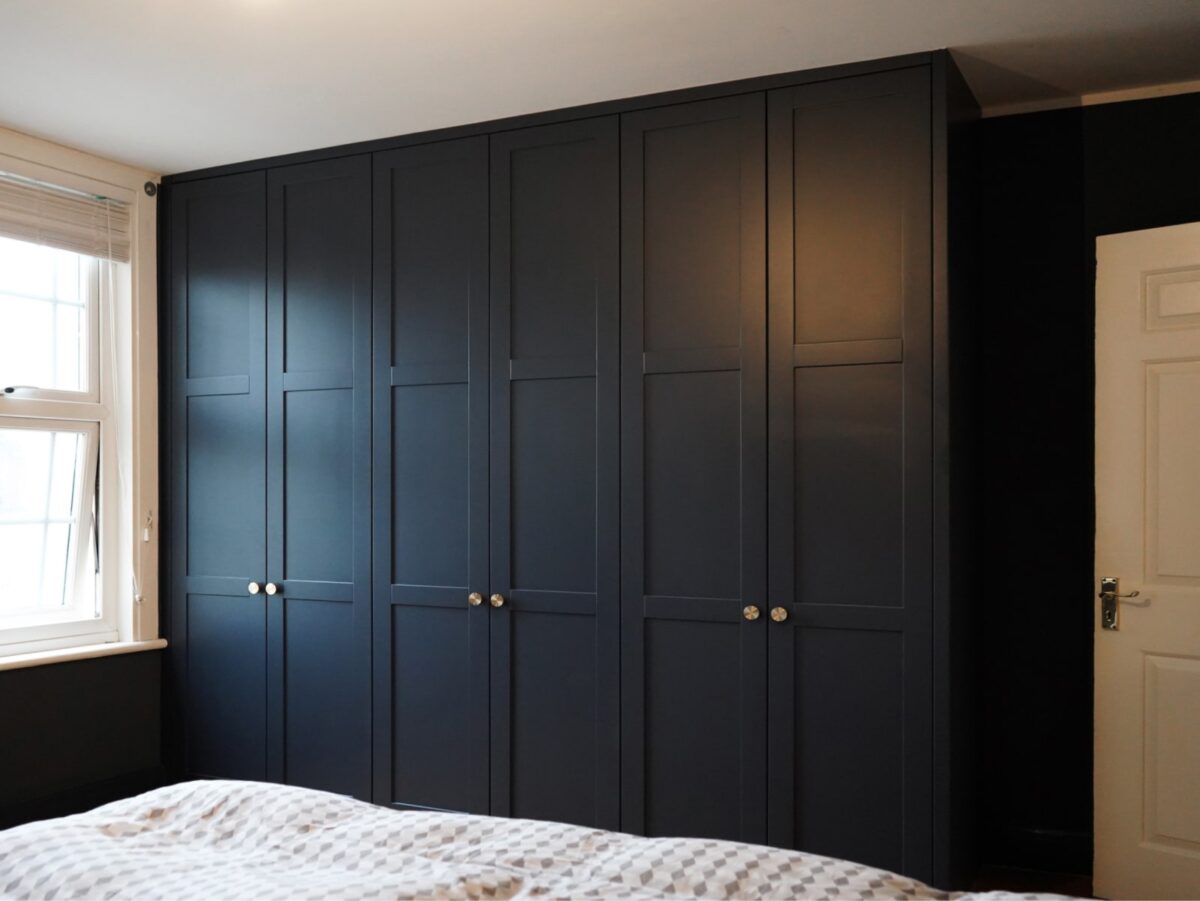 black shaker wardrobe