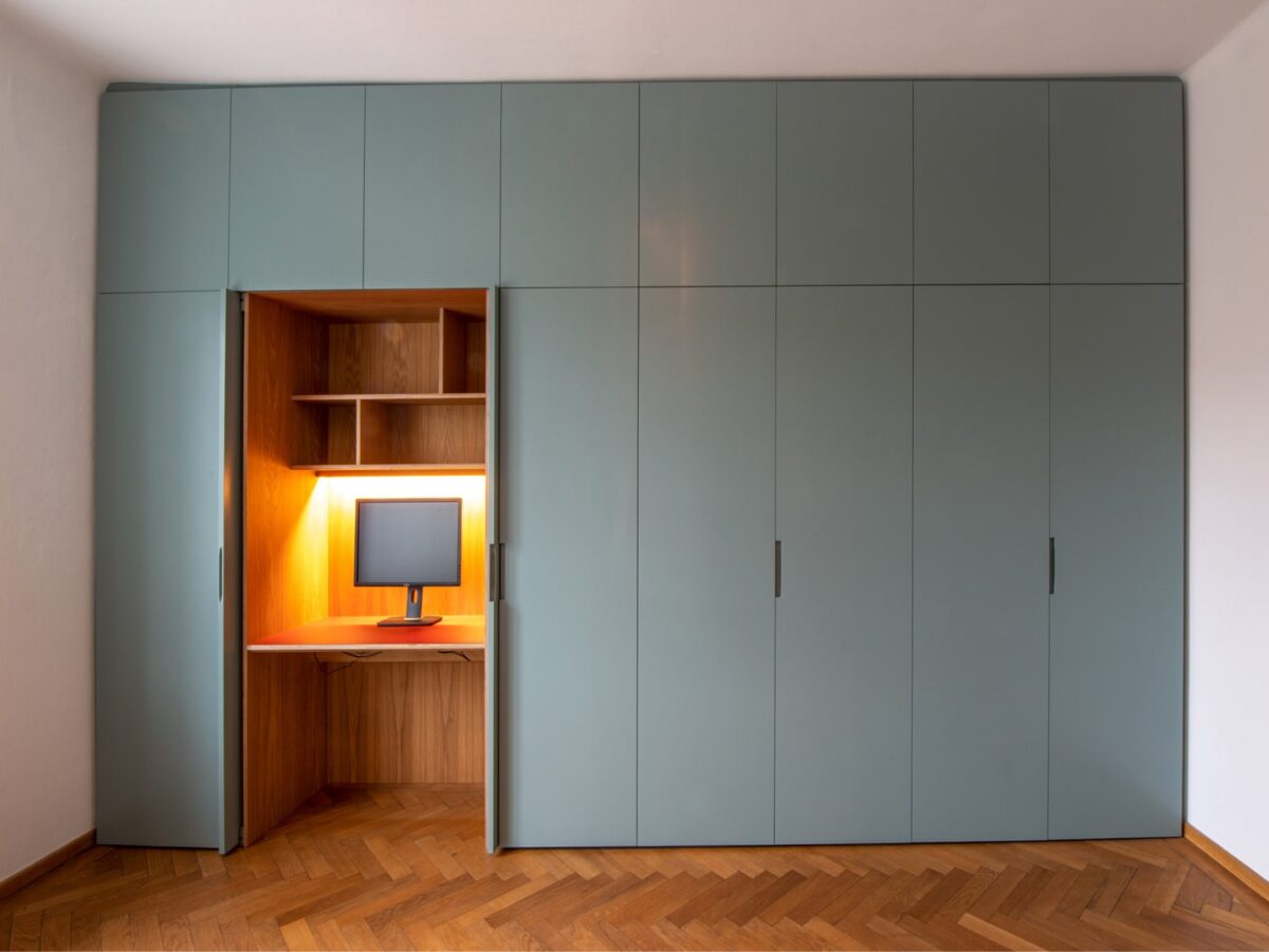 built in wardrobe with lights