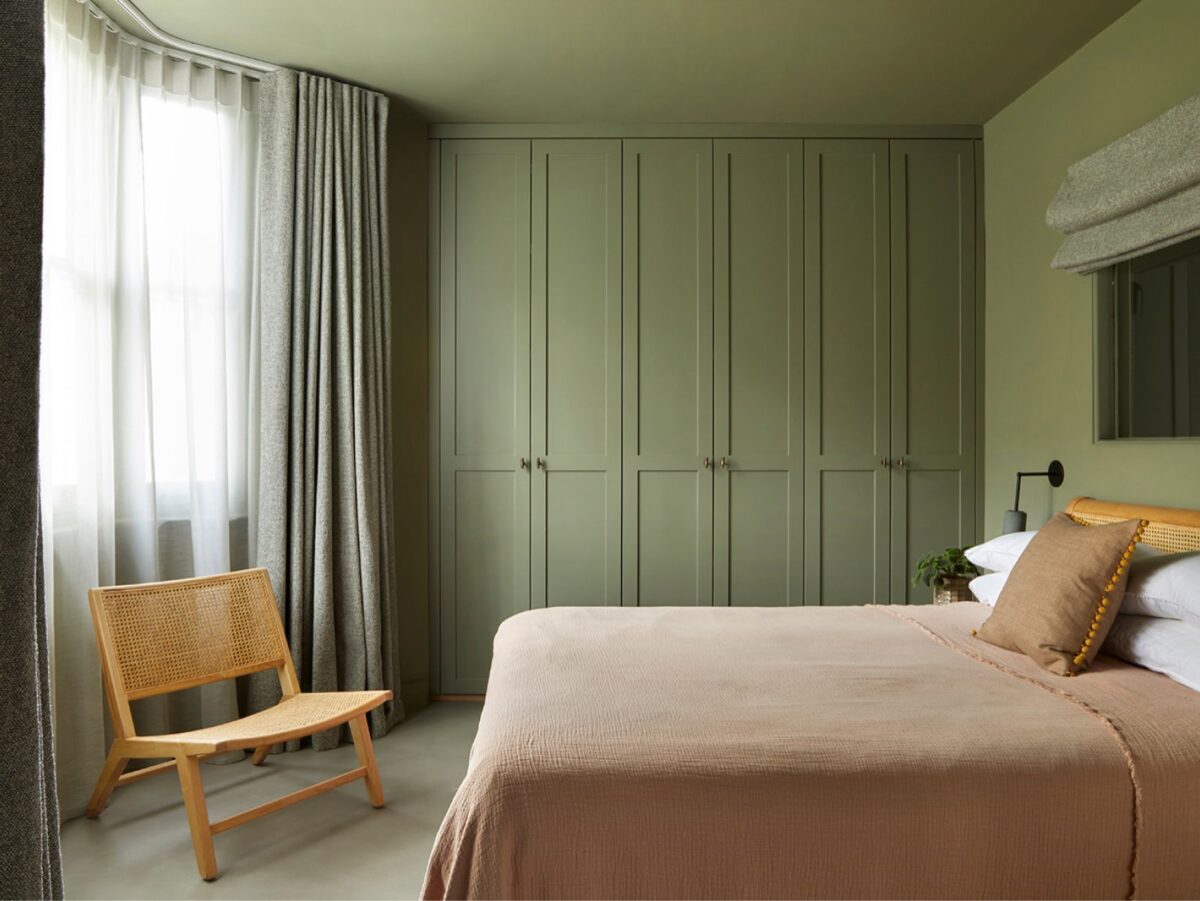 green shaker wardrobe