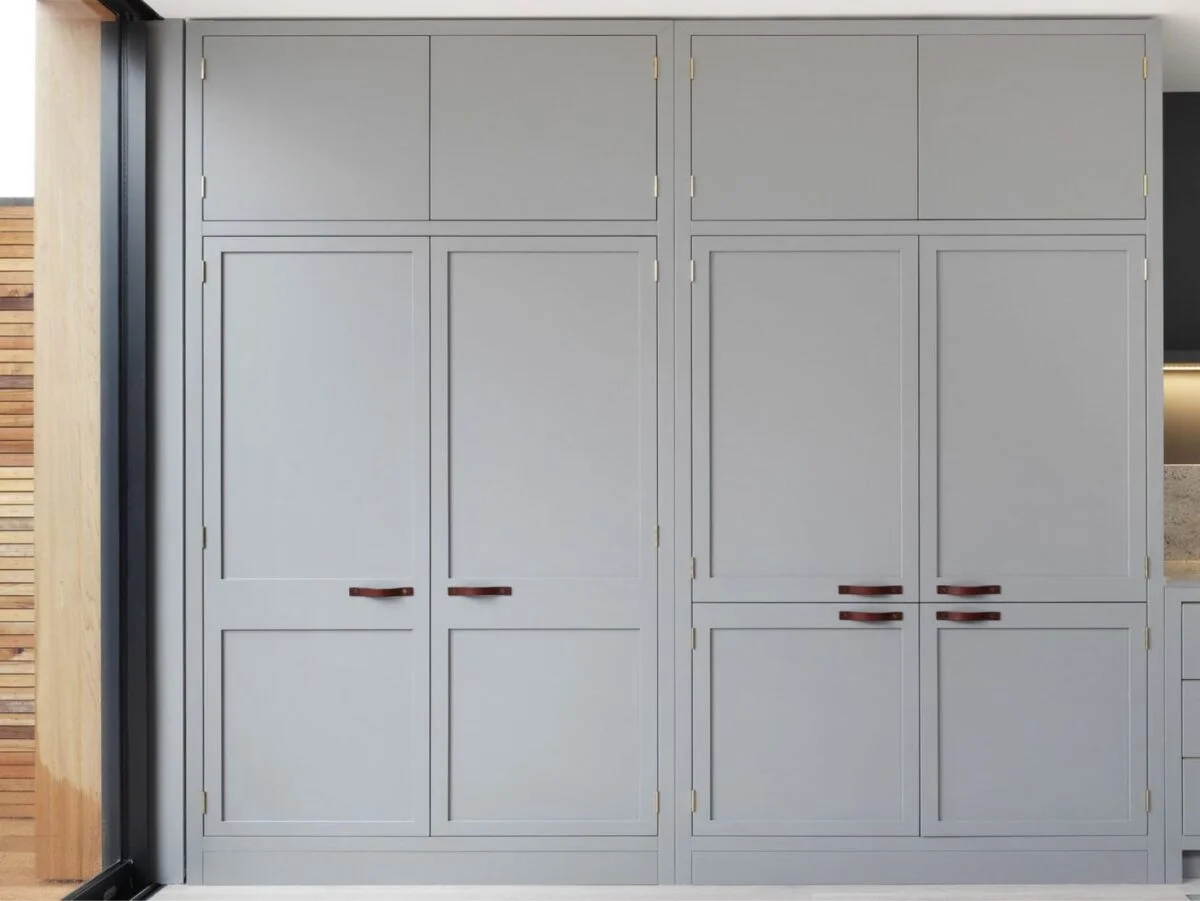 light grey built in wardrobes