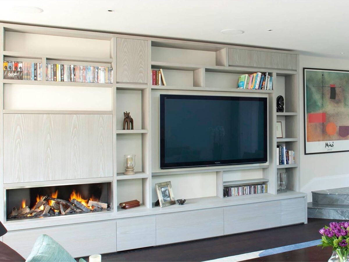 tv unit with fireplace