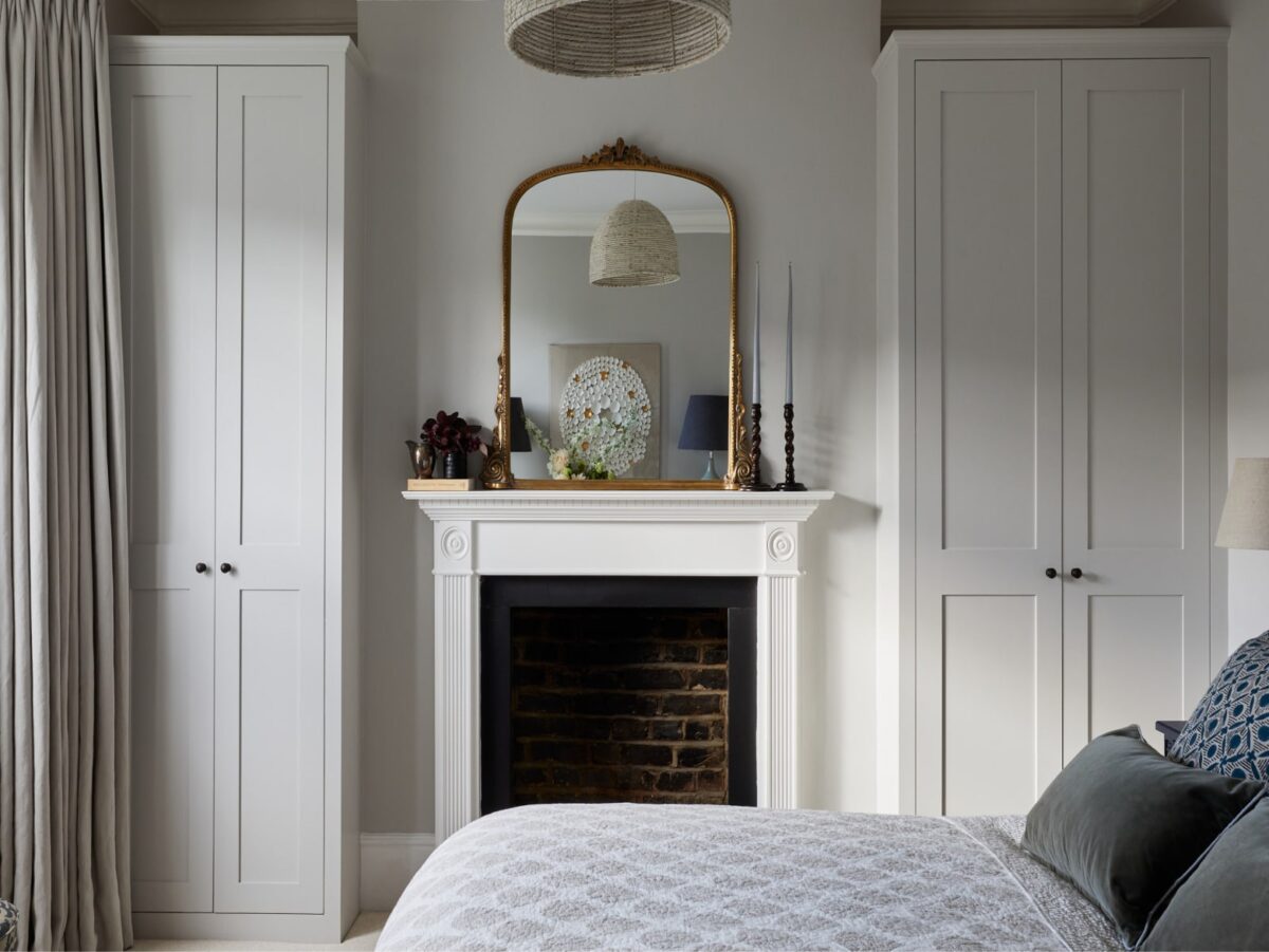 wardrobes around fireplace