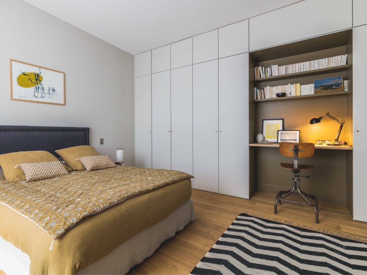 white built in closet