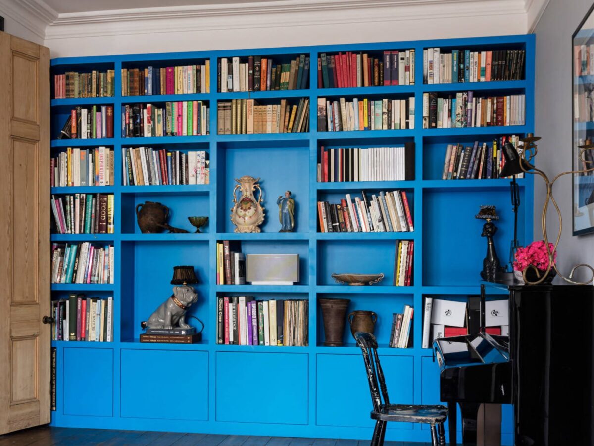 blue modern shelving case