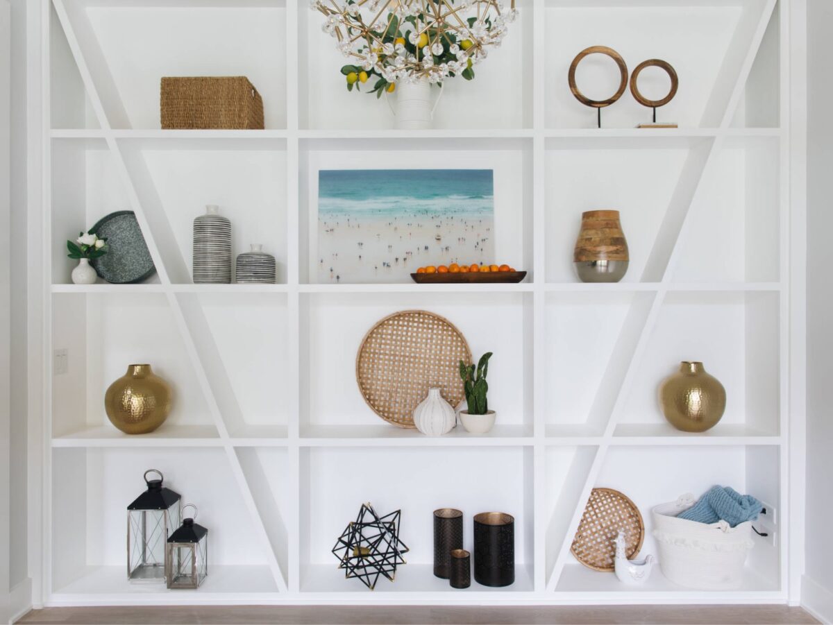 custom decorative shelving unit