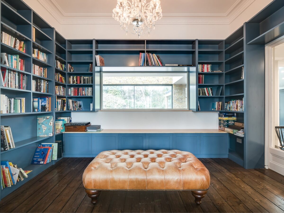 shelving unit around window