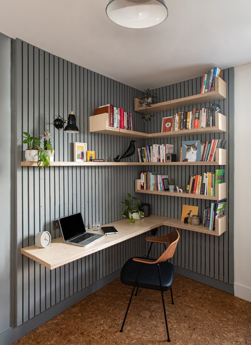 slatted home office desk